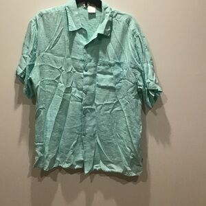 Mint Green Italian Short Sleeve Button-Up Shirt